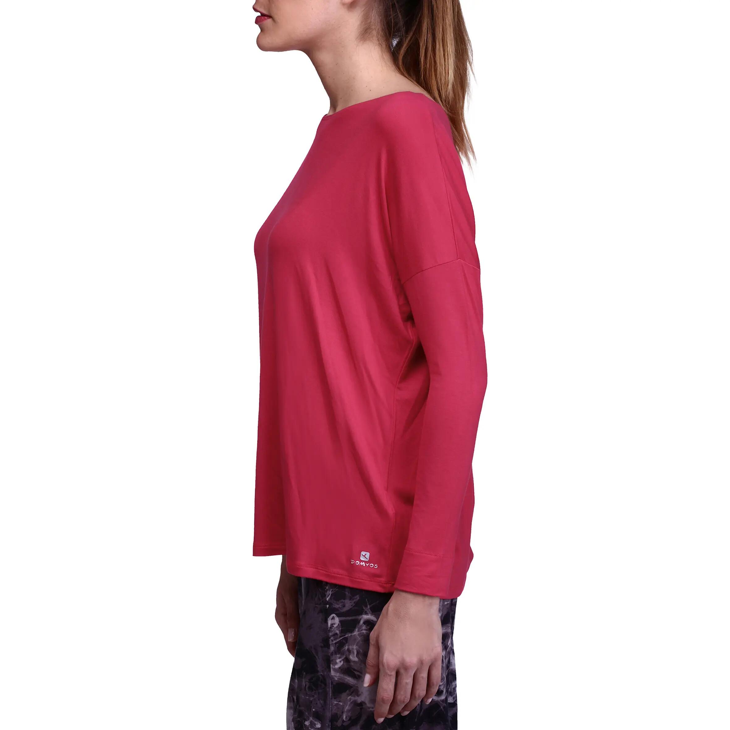 Women's Modern Dance Long-sleeved T-shirt - Red 5/12