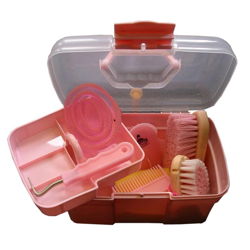 Boîte de pansage + brosses équitation enfant