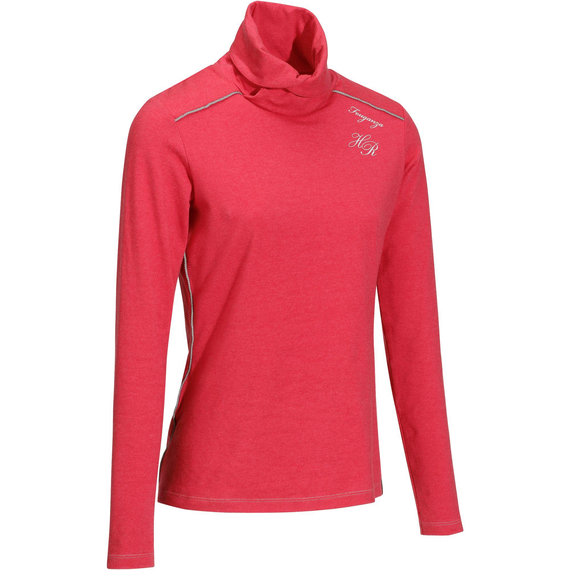 Paddock Women's Horse Riding Turtleneck - Raspberry Pink 1/12