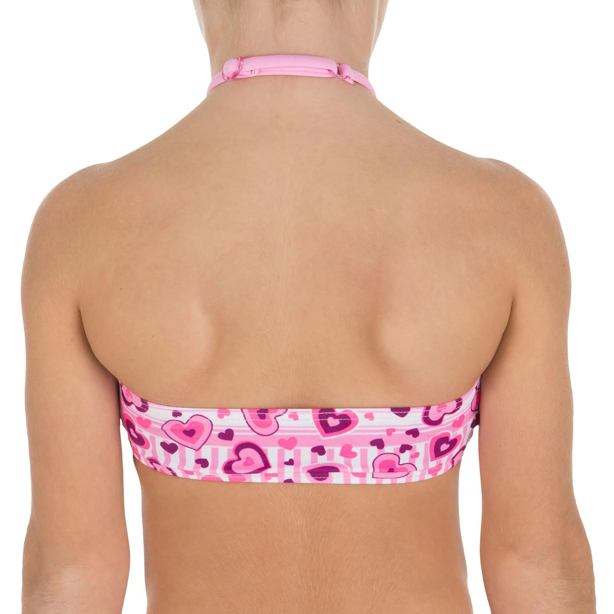 LG Sweety Girls' Two-Piece Ruffle Bandeau Swimsuit -Pink 8/12