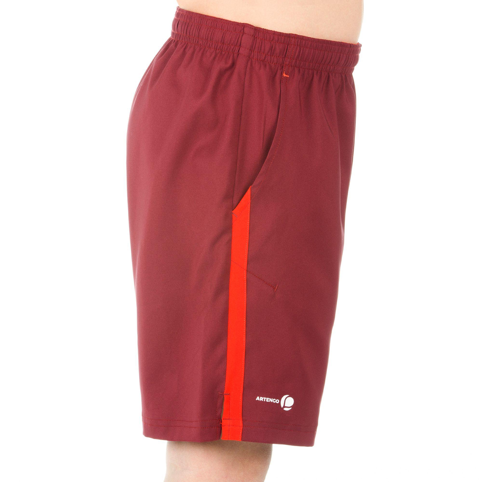 Soft Boys' Tennis Badminton Padel Ping Pong Squash Shorts - Burgundy 4/7