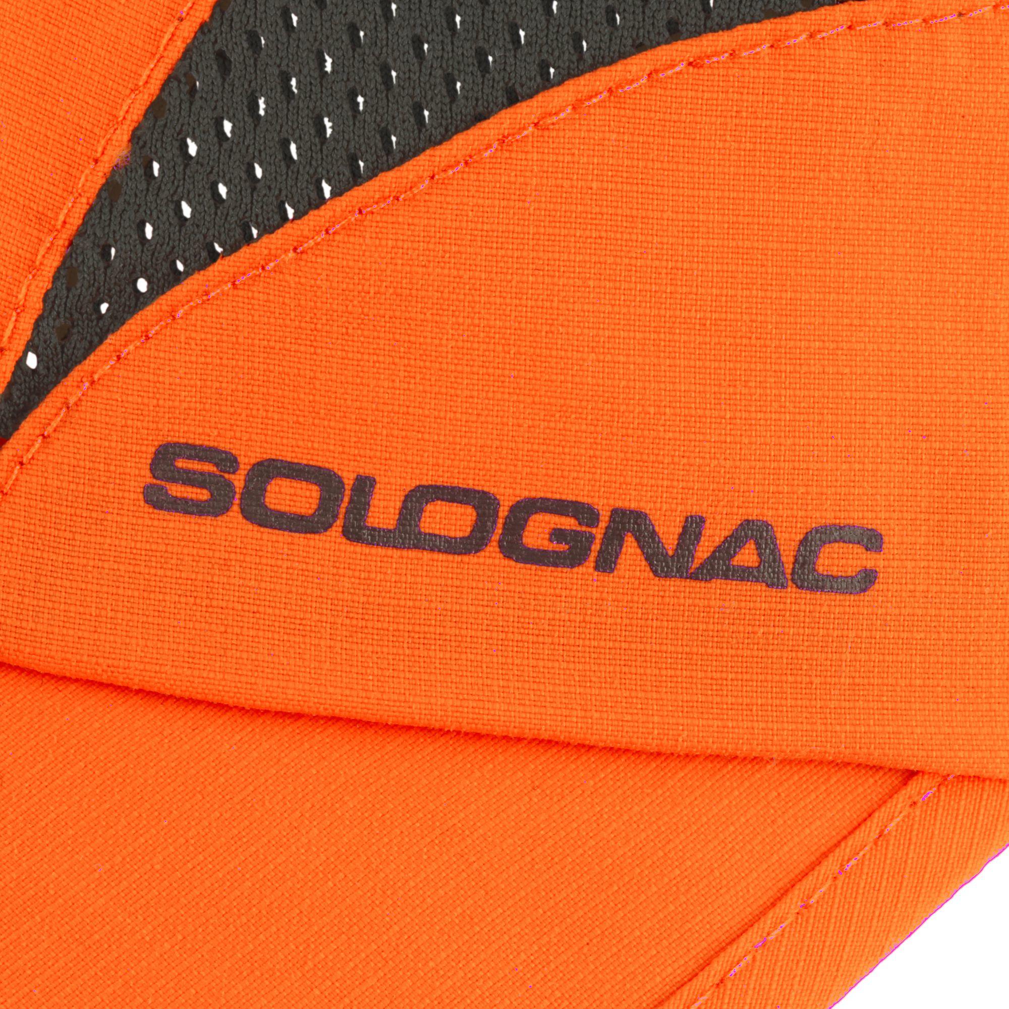 Gorra Caza Solognac Light Adulto Naranja Fluo Transpirable Alta Visibilidad 6/7