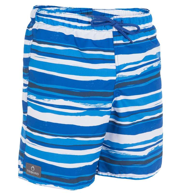 TRIBORD Joko kids' short swimming shorts - Stripes blue...