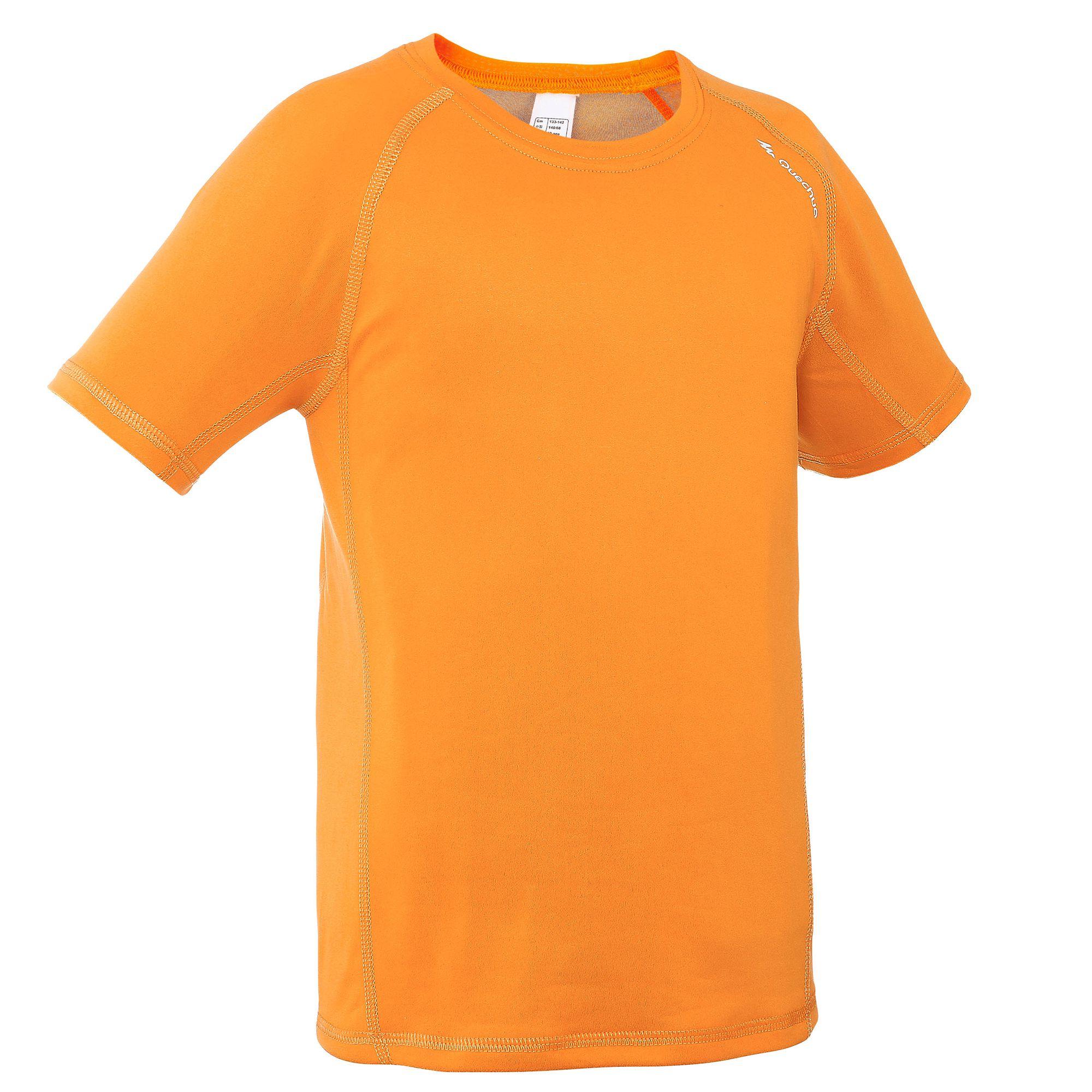 QUECHUA Boys' Hike 100 hiking T-shirt orange