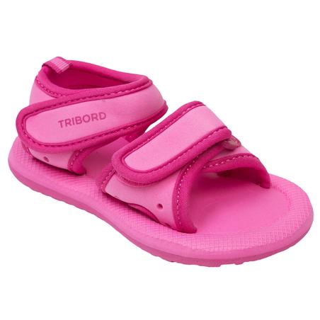 Baby Girl Plain Beach Sandals Pink Decathlon