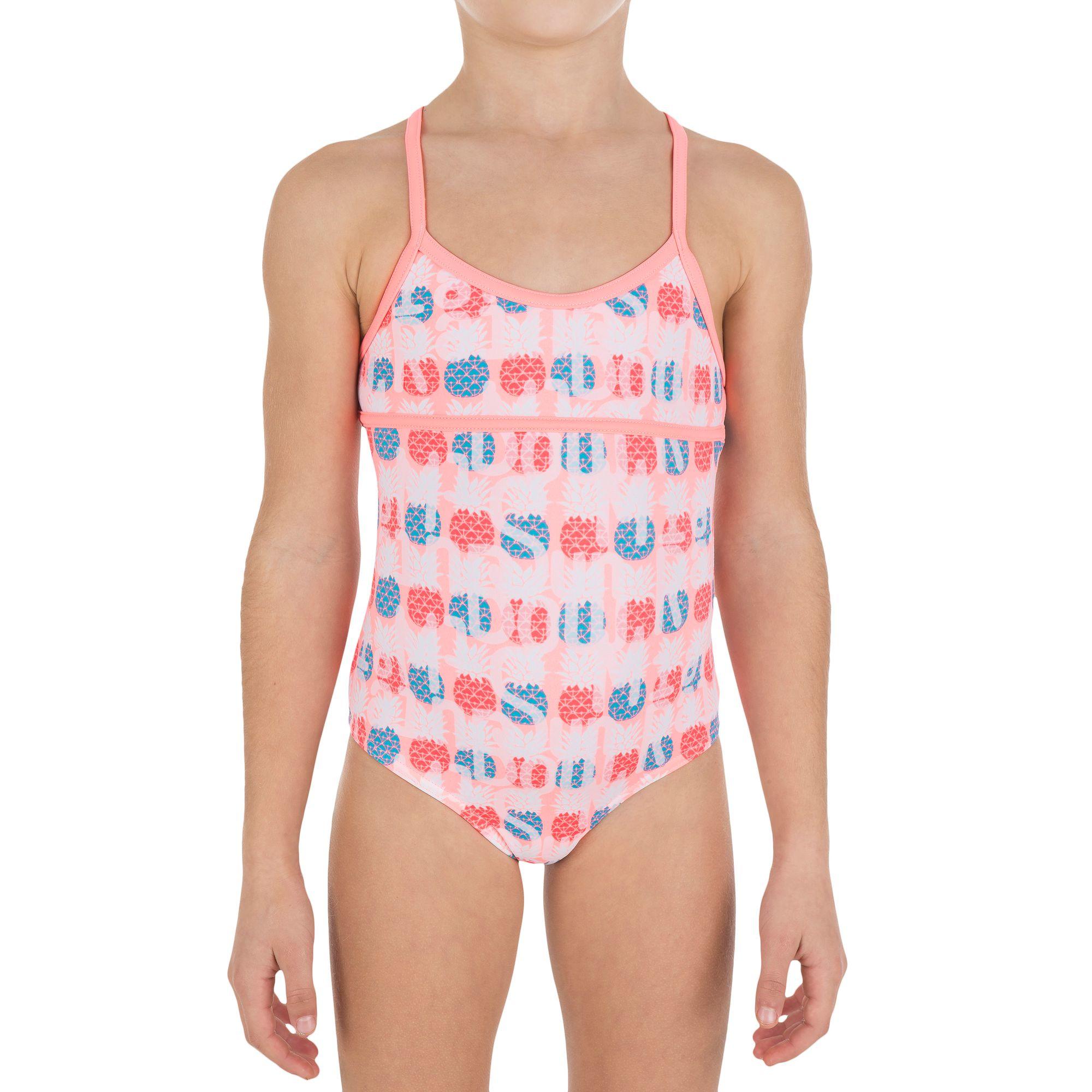 Juicy LG Girls' One-Piece Cross Back Swimsuit - Orange 3/10