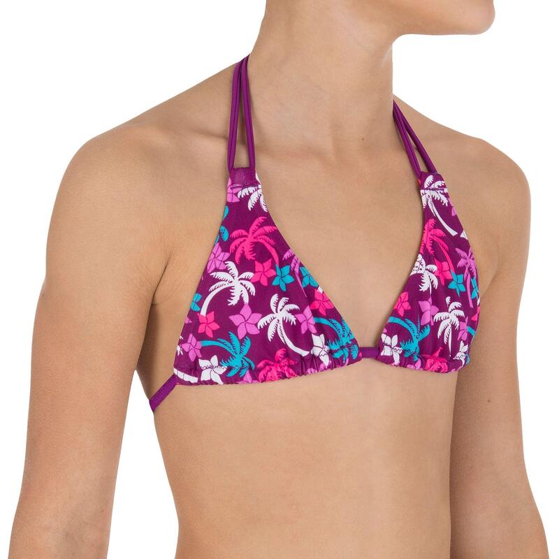 Maillot de bain fille 2 pièces triangle coulissant AG COCO violet