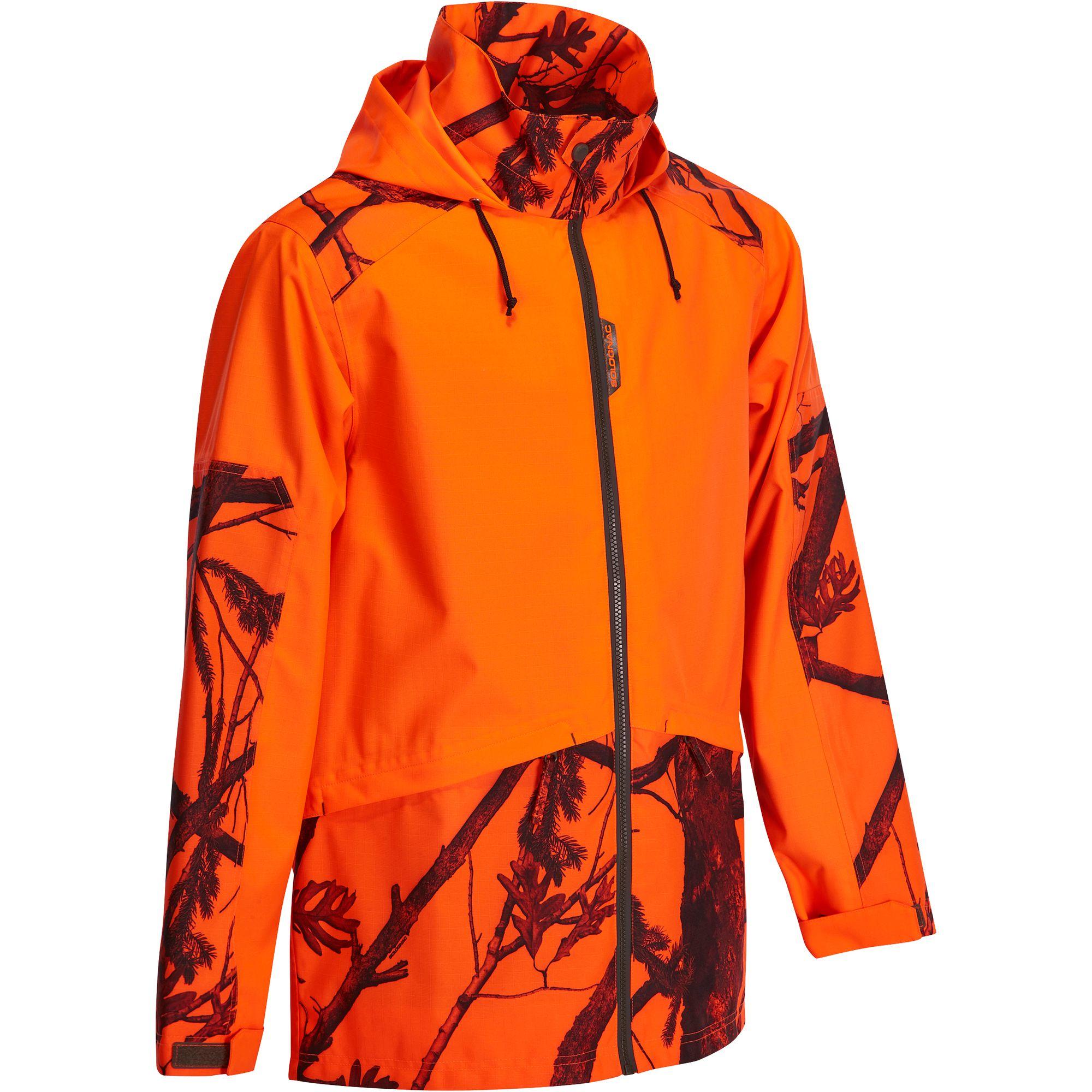 SOLOGNAC Jaqueta Caça Solognac Supertrack 100 Reforçada Impermeable Taronja Fluo