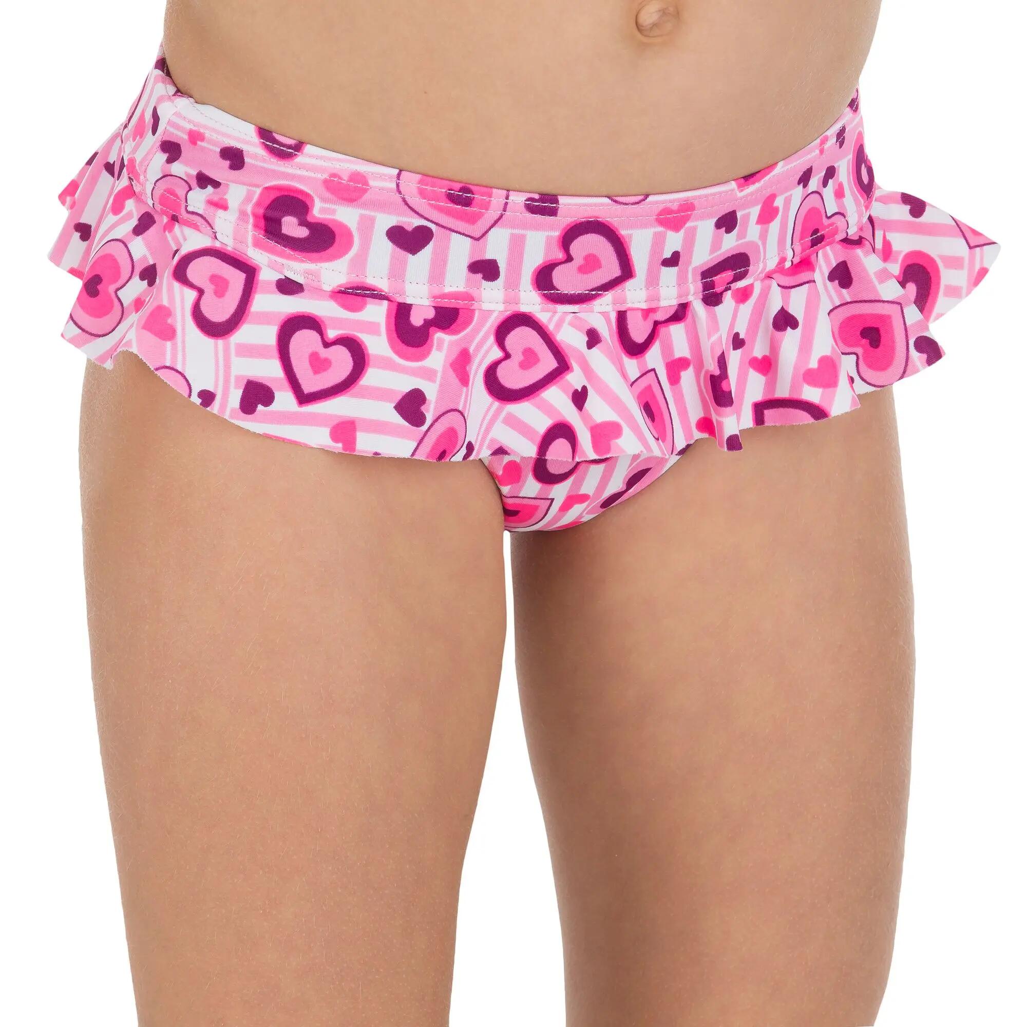 LG Sweety Girls' Two-Piece Ruffle Bandeau Swimsuit -Pink 9/12