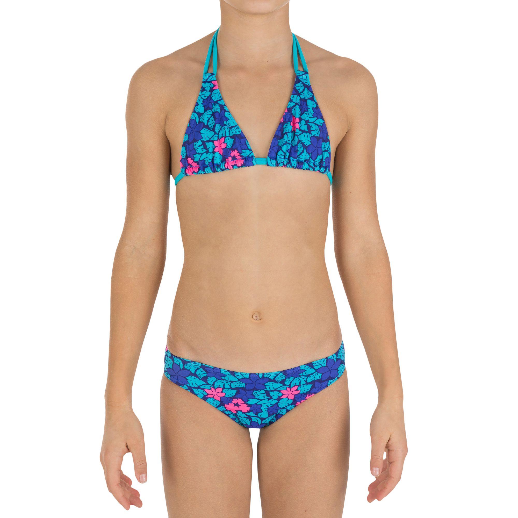 Girl's Swimsuit 2 Piece Sliding Triangle AG Wadi Blue 3/13