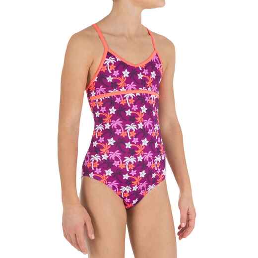 
      Maillot de bain fille 1 pièce LG COCO violet dos en X
  