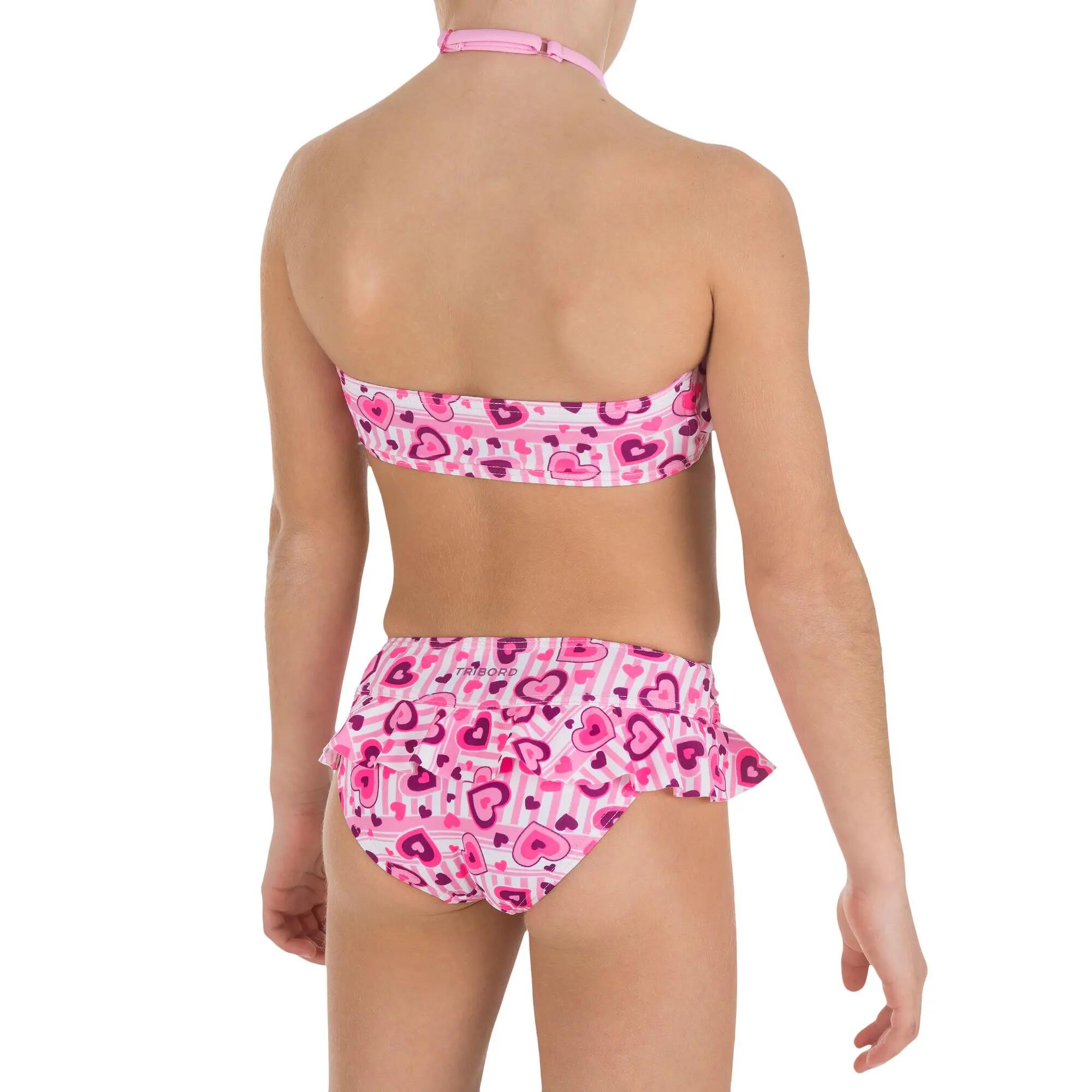 LG Sweety Girls' Two-Piece Ruffle Bandeau Swimsuit -Pink 5/12