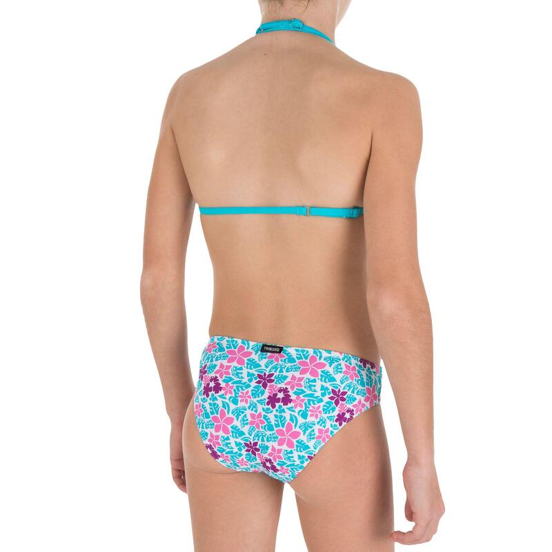 Maillot de bain fille 2 pièces triangle coulissant AG WADI turquoise