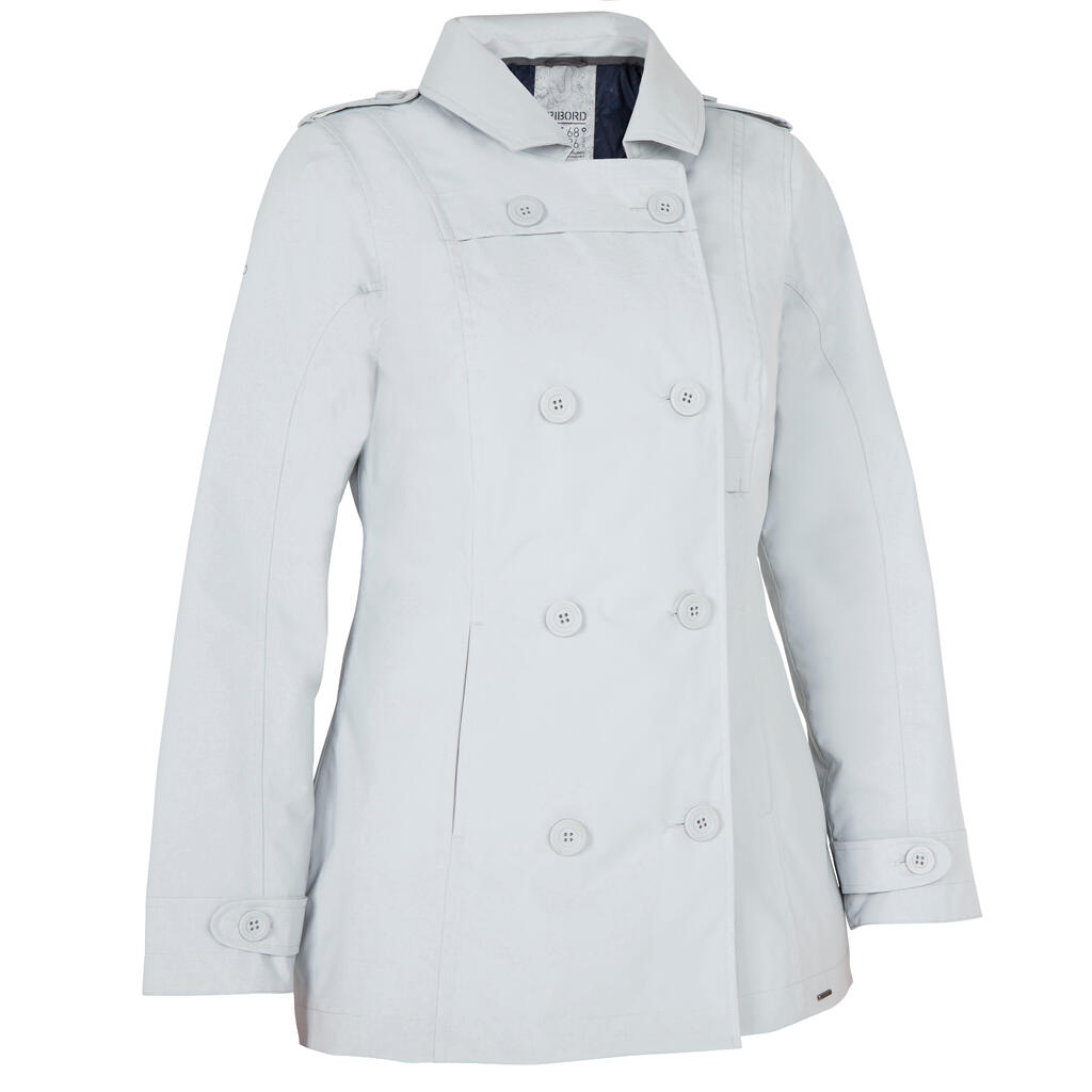 Segeljacke warm Caban Damen hellgrau