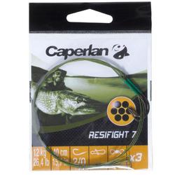 Avançon pêche carnassier RESIFIGHT 7 hameçon simple 12KG x3