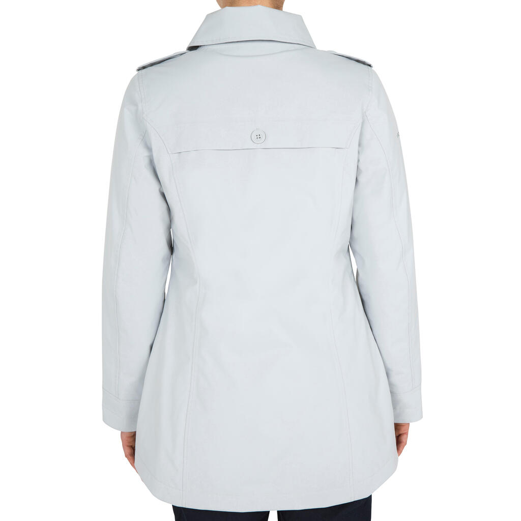 Segeljacke warm Caban Damen hellgrau