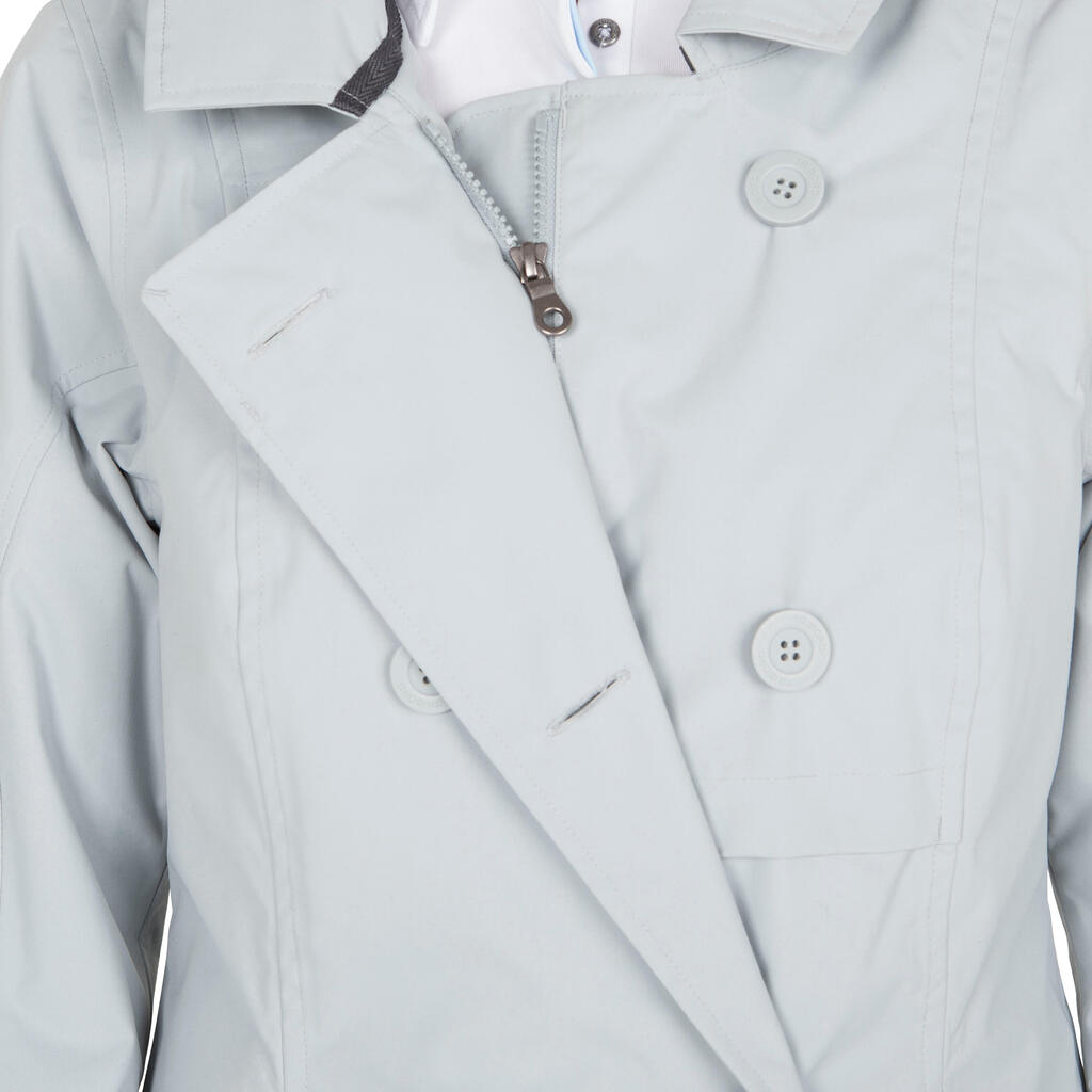 Segeljacke warm Caban Damen hellgrau