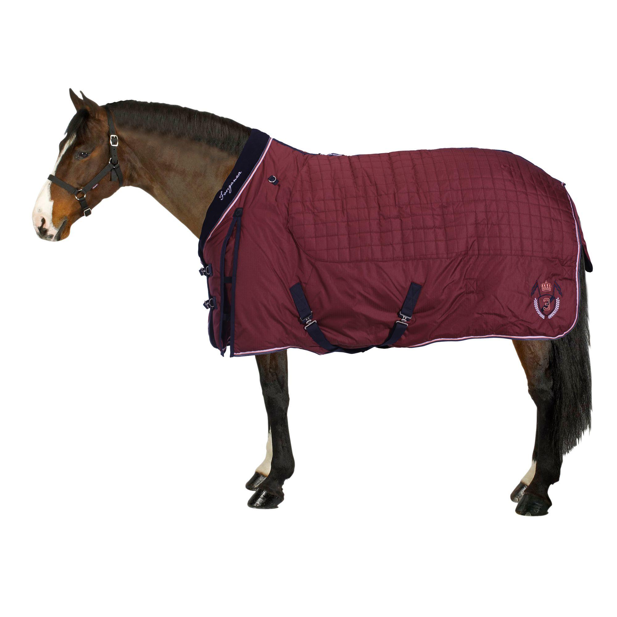 FOUGANZA Stable 400 Horse Riding Stable Rug for Horse and Pony - Burgundy