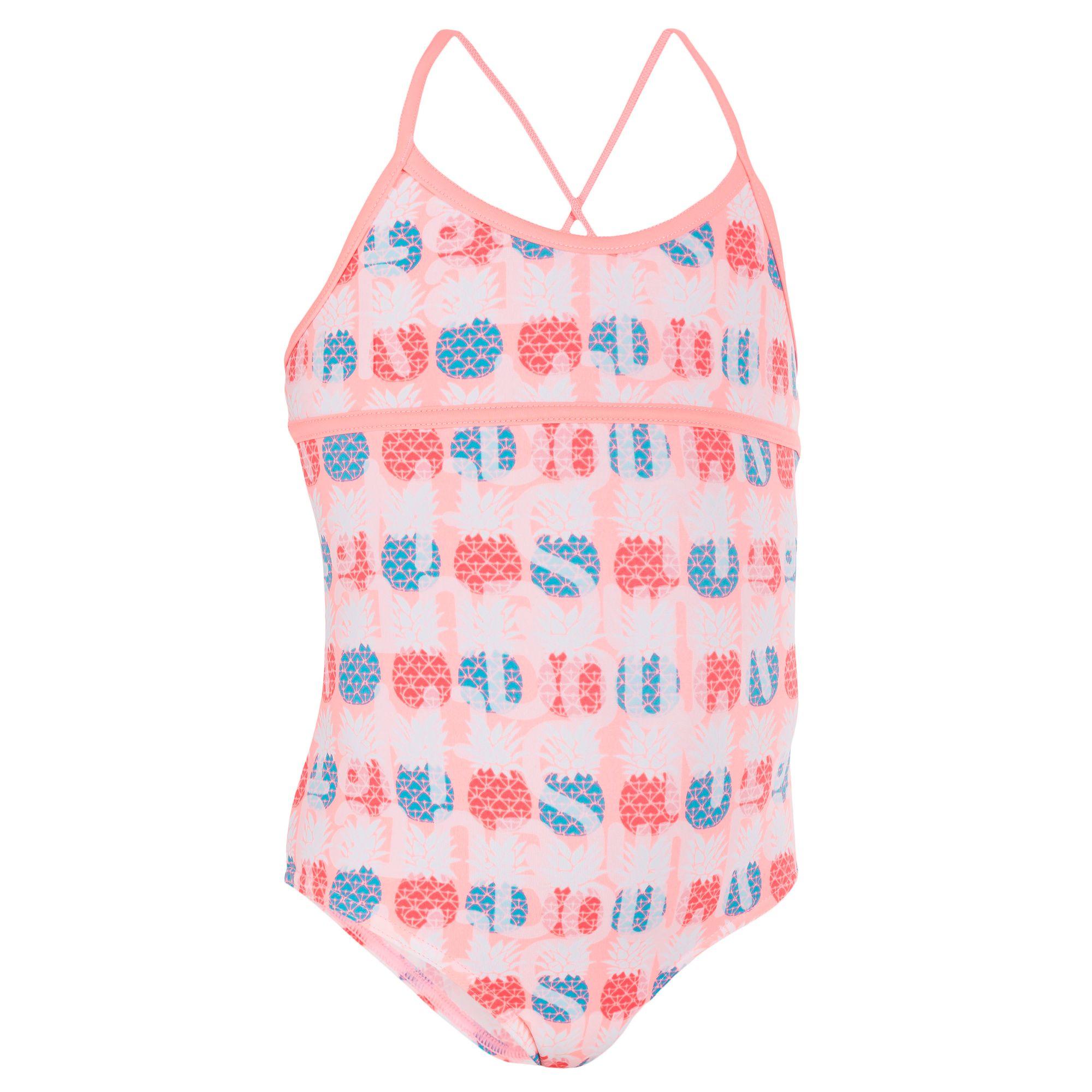 Juicy LG Girls' One-Piece Cross Back Swimsuit - Orange 2/10