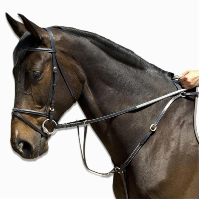 Schooling Horse Riding Hunting Martingale For Horse Black FOUGANZA