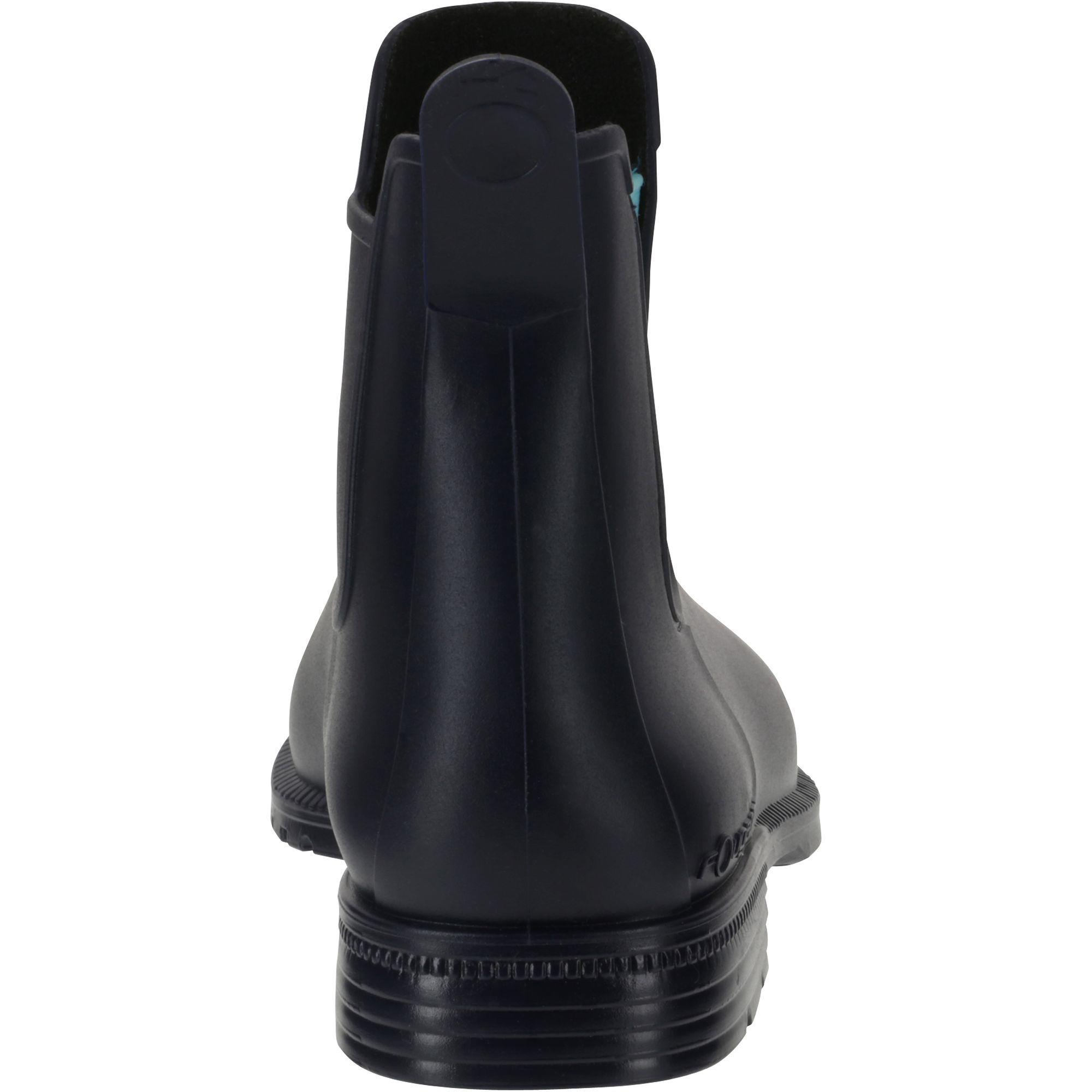 Schooling 300 Children's Horse Riding Jodhpur Boots - Navy Blue/Turquoise 4/14