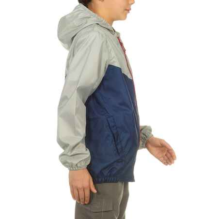 MH150 Kids' Waterproof Hiking Jacket (7 to 15 Years) - Navy Grey