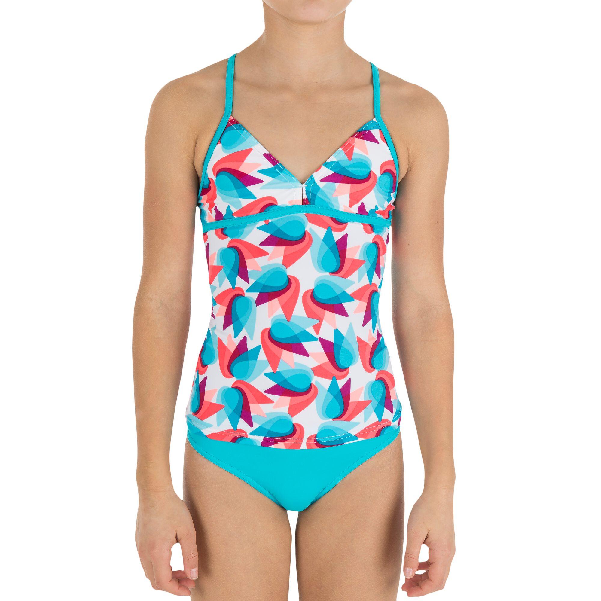 Bloom G Girls' Two-Piece Sport Tankini Swimsuit - Blue 3/12