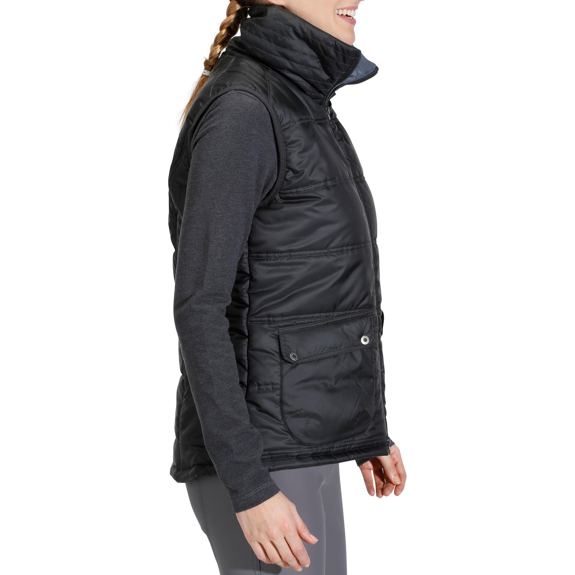 Paddock Women's Horse Riding Padded Sleeveless Gilet - Black 3/15