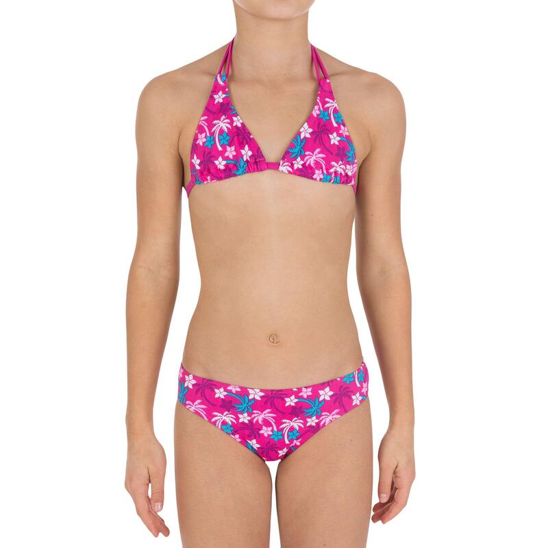 Maillot de bain fille 2 pièces triangle coulissant AG WADI violet