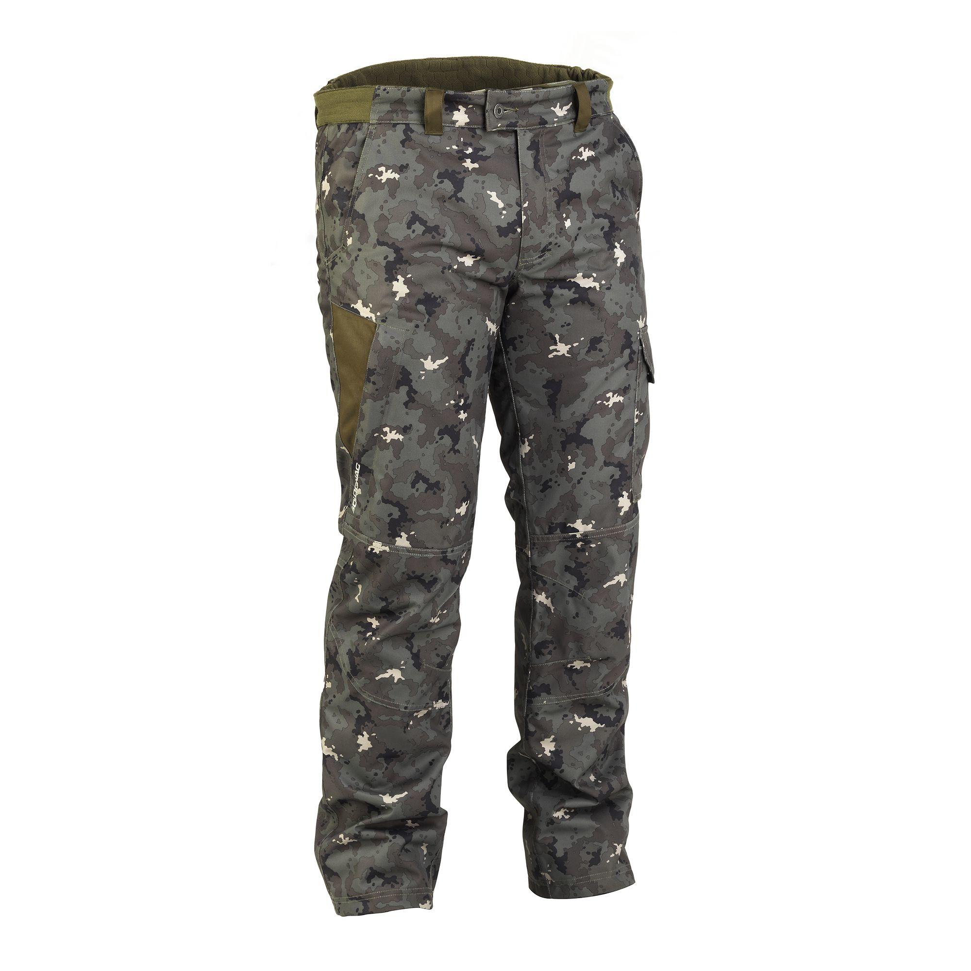 Pantalon impermeabil călduros 500 camuflaj island verde