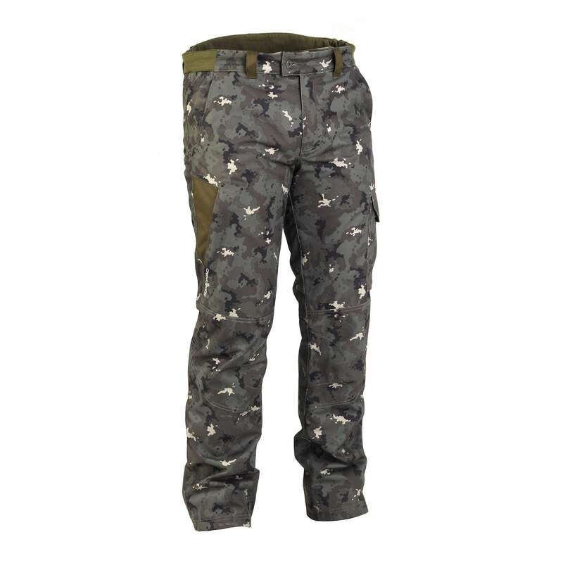 WARM CLOTHING Shooting and Hunting - 500 Warm Waterproof Hunting Trousers - Camouflage SOLOGNAC - Hunting and Shooting Clothing