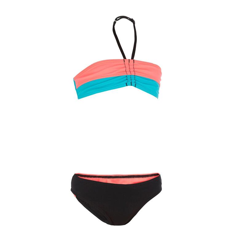 Maillot de bain 2 pièces fille bandeau COLOR BLOCK