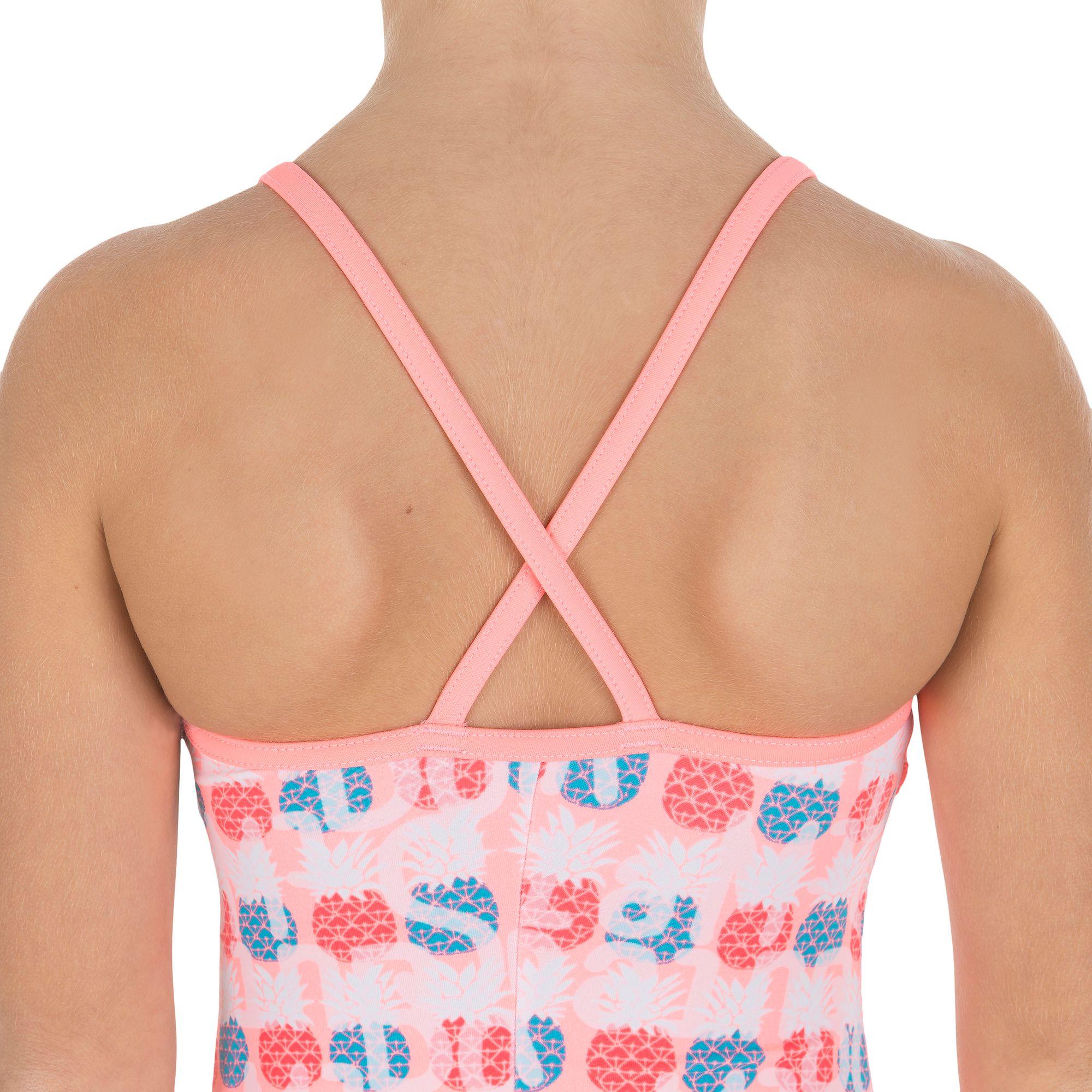 Juicy LG Girls' One-Piece Cross Back Swimsuit - Orange 6/10