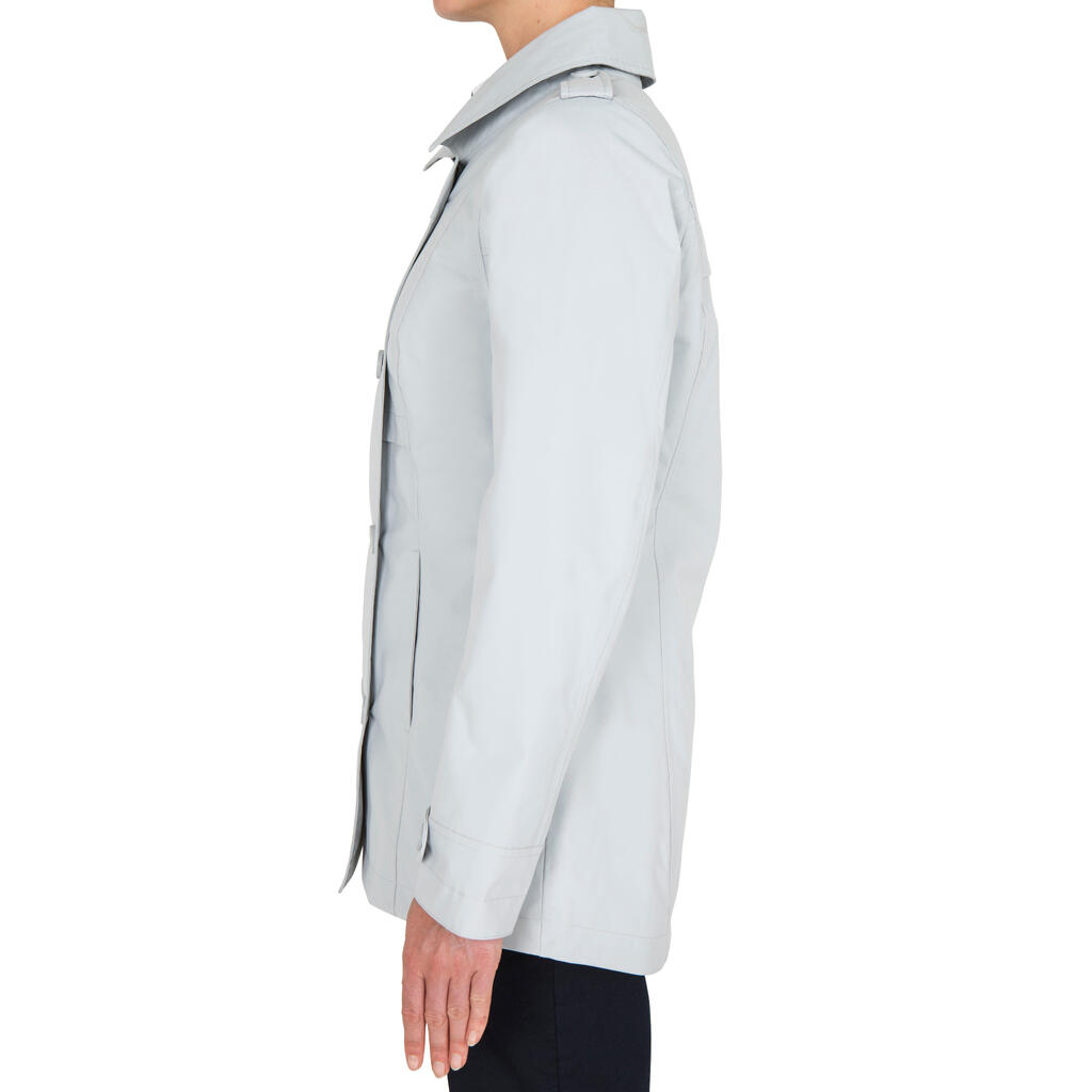 Segeljacke warm Caban Damen hellgrau