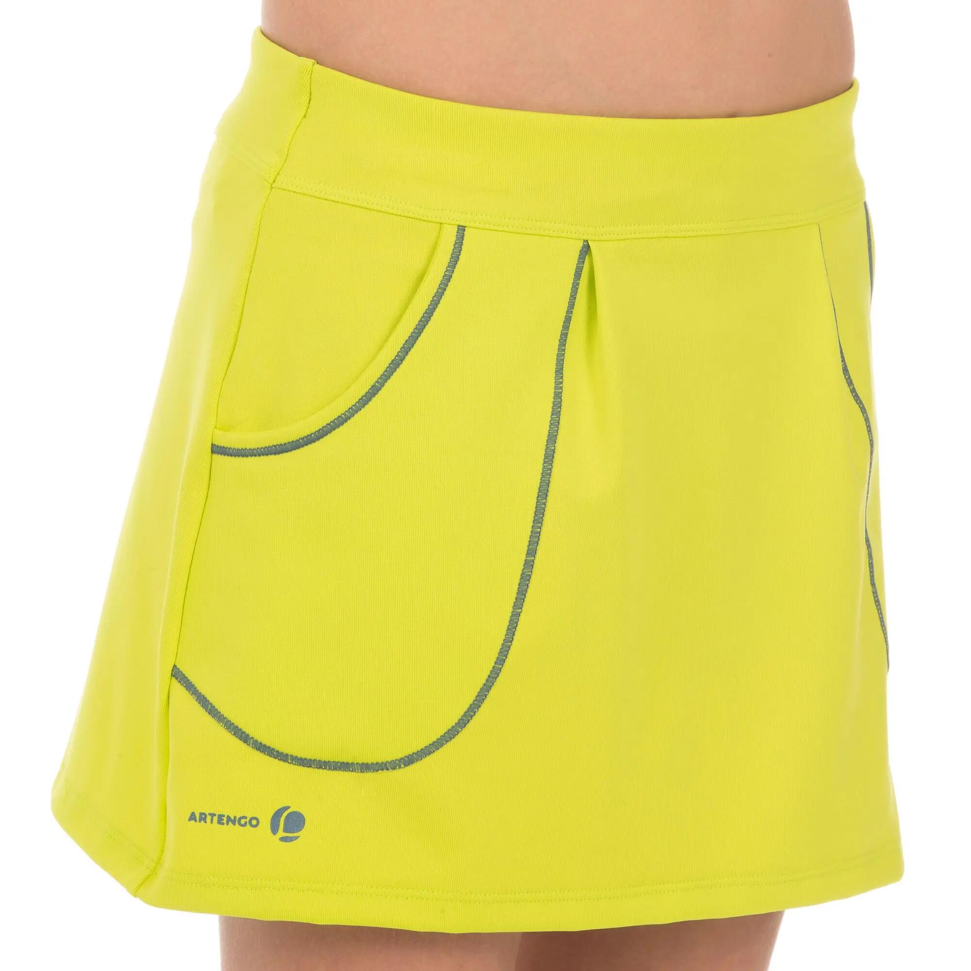 Soft Girls' Tennis Padel Table Tennis Badminton Squash Skirt - Yellow 3/12