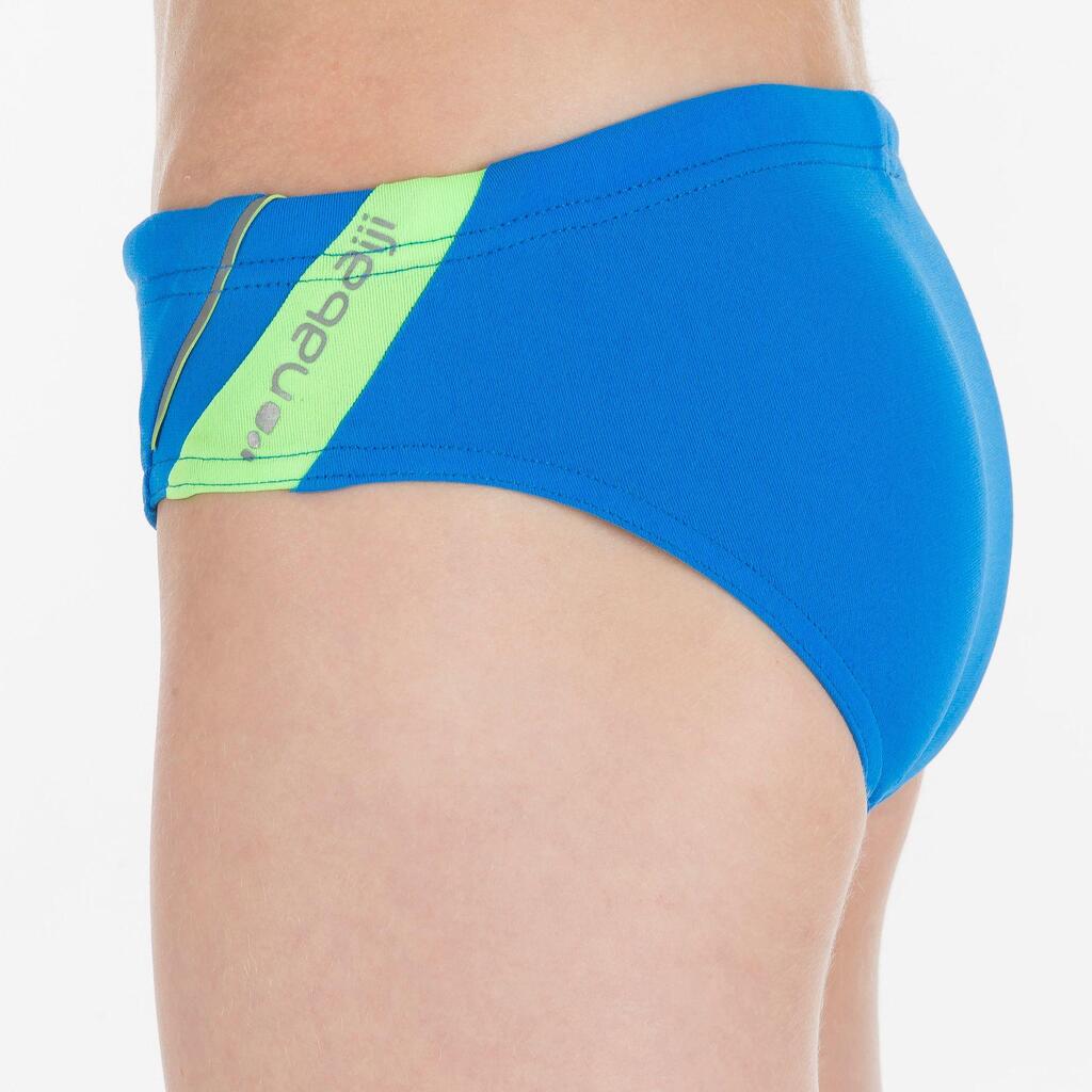 Badehose Slip 900 Yoke B Jungen schwarz/grün