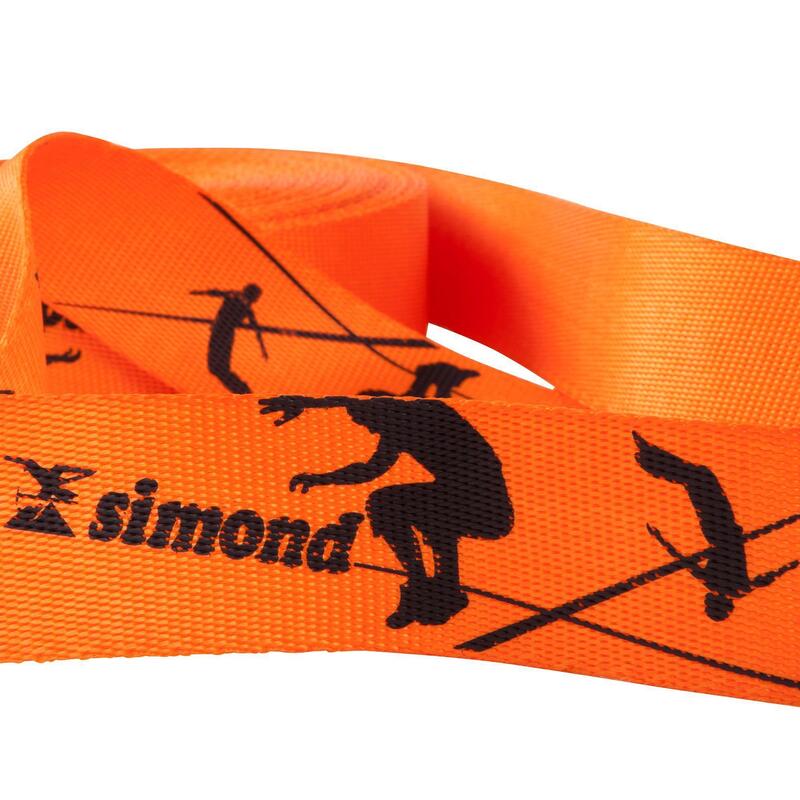 Slackline 5 cm x 15 m + Baumschutz orange/grün