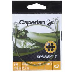 Avançon pêche carnassier RESIFIGHT 7 2 BOUCLES 9KG