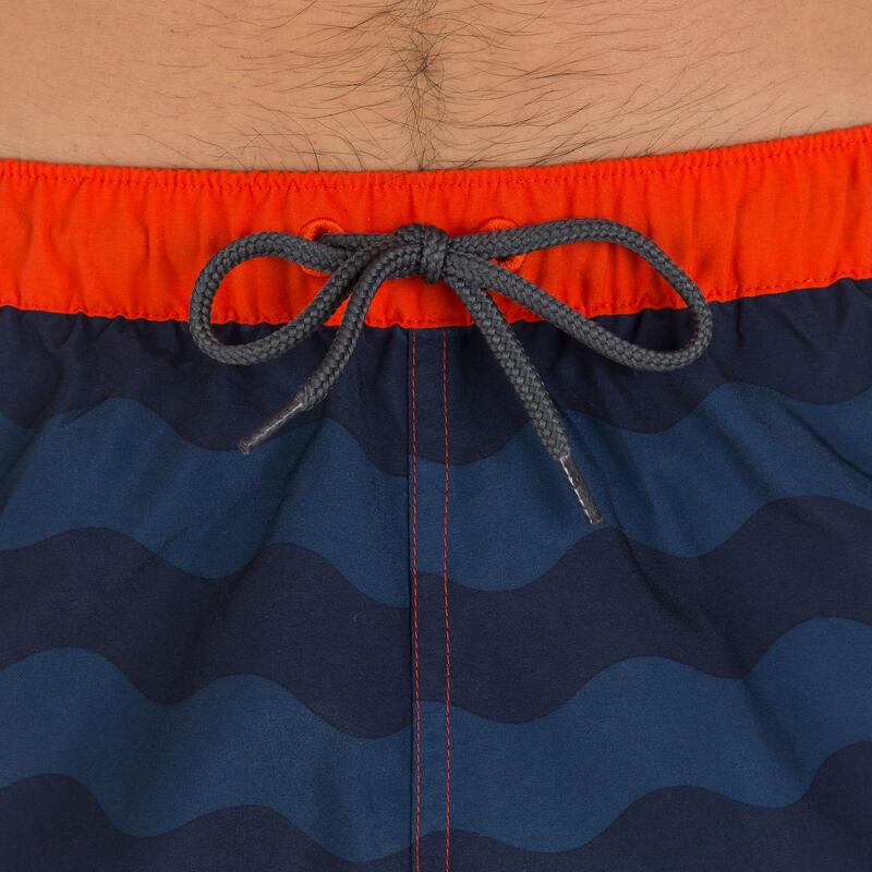 Hendaia Wave Men's Long Swim Shorts Red TRIBORD Decathlon