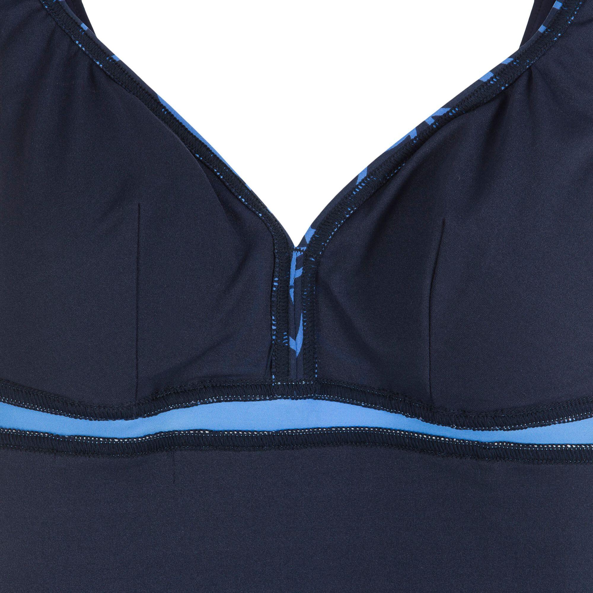 Kaipearl Allmap women's body-sculpting one-piece skirt swimsuit - blue 13/13