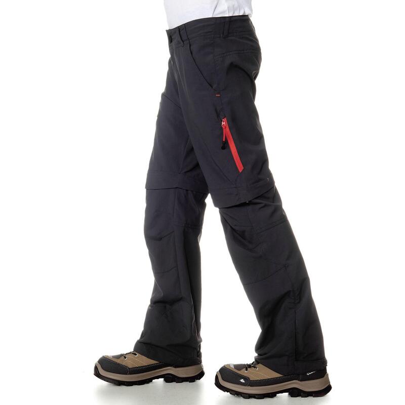 Hiking Modular Pants MH500 Kid Grey