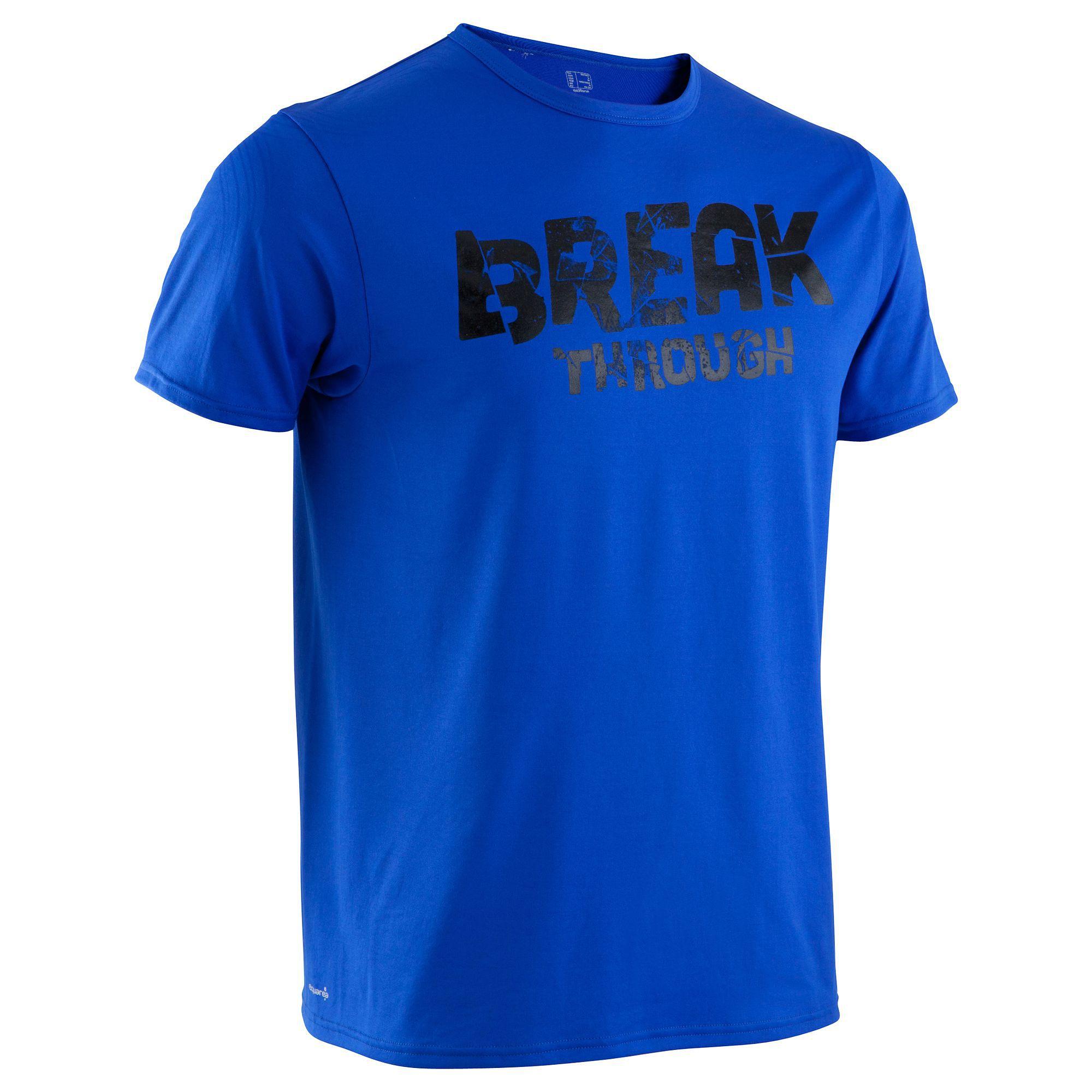 Breathe Fitness Print T-Shirt - Blue 1/9
