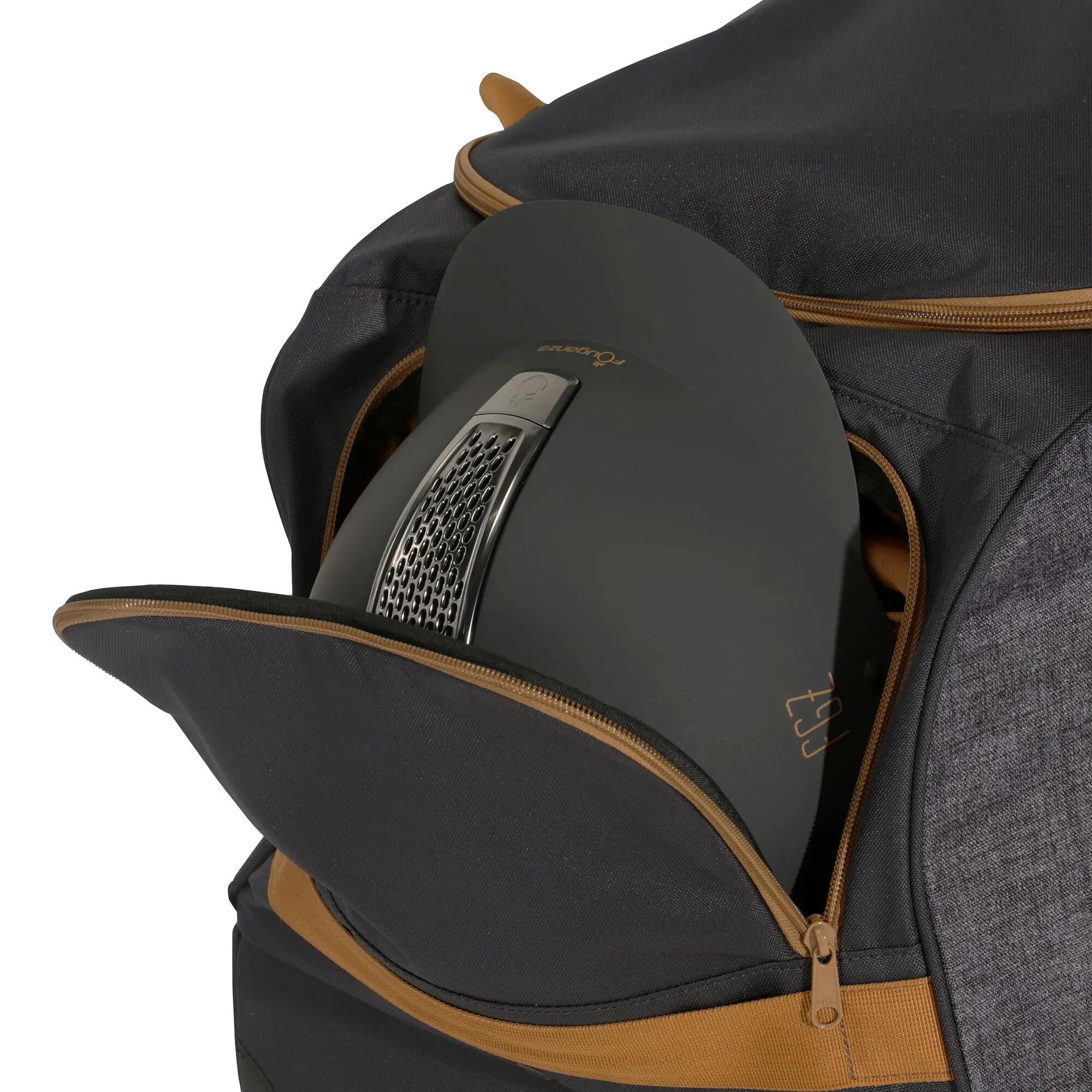 Trolley Bag For Horse Riding Gear 80L - Grey/Camel 8/21