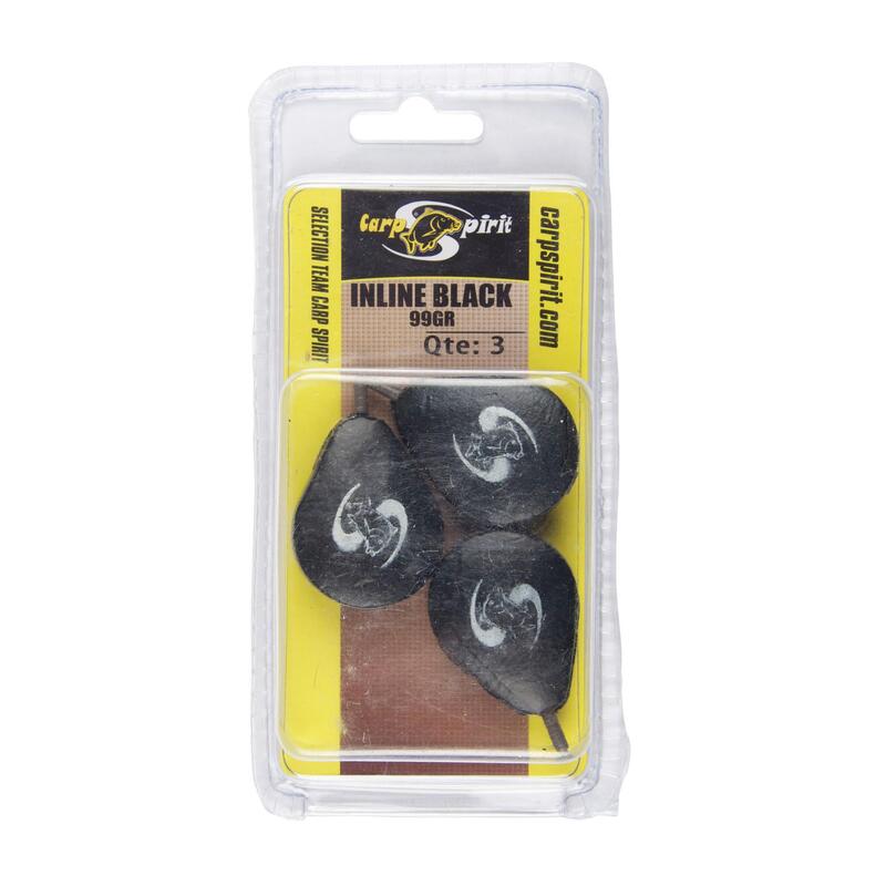 Plombs INLINE BLACK 100GR X 3 pêche de la carpe