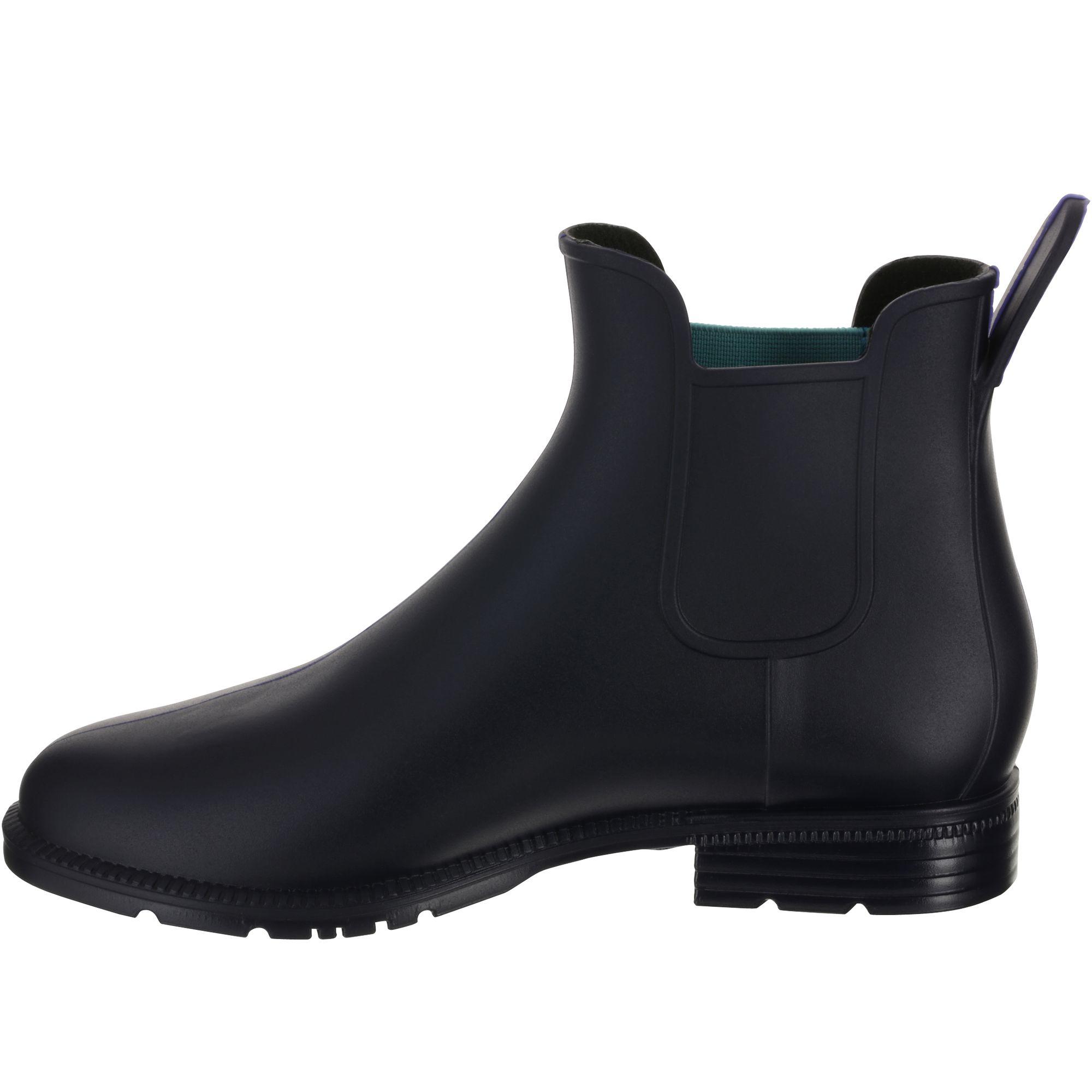 Schooling 300 Children's Horse Riding Jodhpur Boots - Navy Blue/Turquoise 3/14