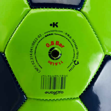 First Kick Football Size 5 Over 12 Years - Green/Blue