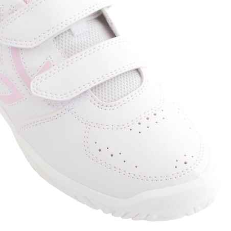 TS100 Grip Kids' Tennis Shoes - White/Pink