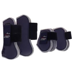 Lot 2 guêtres + 2 protège boulets équitation RIDING marine - taille cheval