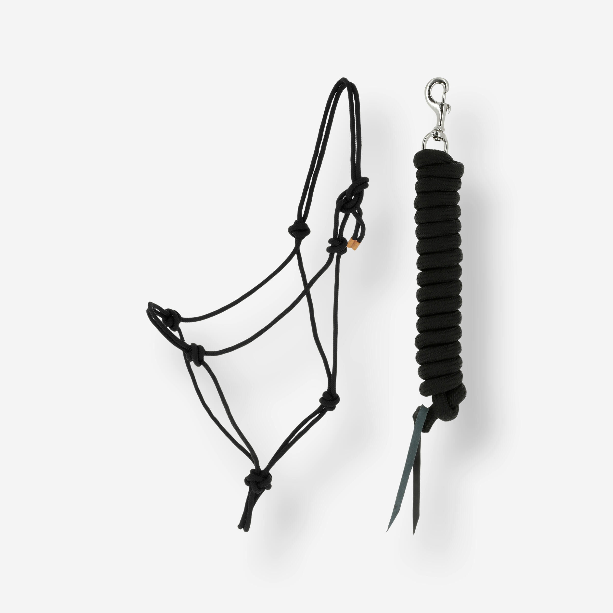 FOUGANZA Horse Riding Ethological Halter & Rope Set For Horse/Pony Whisperer - Black