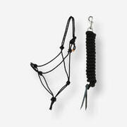 Kit capezza e longhina equitazione pony e cavallo WHISPERER nero